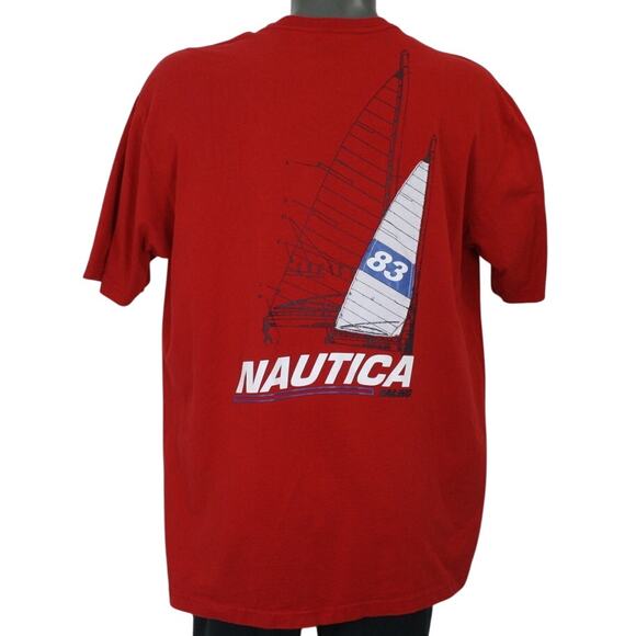 Nautica Other - Vintage Nautica Sailing T Shirt Mens XL Red Double Sided Sailboat NS-83 Y2K